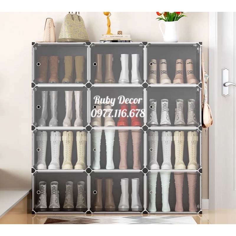 KỆ TỦ ĐỰNG BOOT,GIÀY CAO CỔ BẰNG NHỰA LẮP GHÉP ĐA NĂNG- Ruby Decor