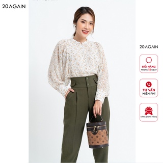 Áo sơ mi cánh dơi 20AGAIN thiết kế basic hoạ tiết phong cách công sở ASC0052