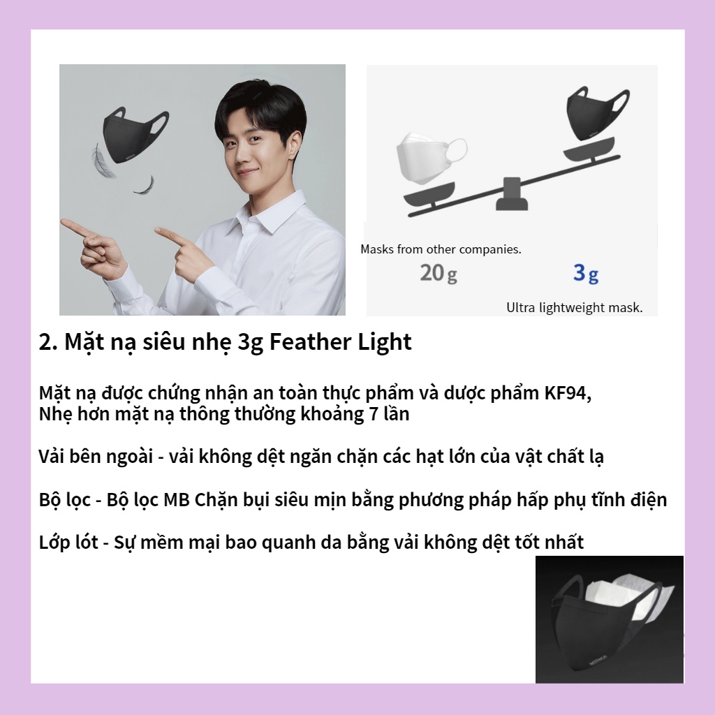 💙KF94 Kim Seon Ho Mặt nạ💙Thẻ ảnh quà tặng / Mặt nạ KF94 Hàn Quốc / Mặt nạ tai thoải mái / Mặt nạ siêu nhẹ 3g