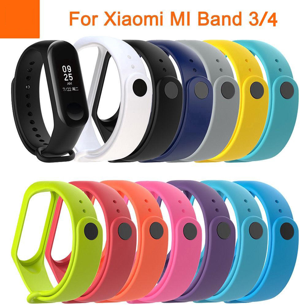 Cho Xiaomi Miband 3/4 Dây đeo Thay Thế Bằng Silicon Nhiều Màu Dành Cho Vòng Tay Thông Minh