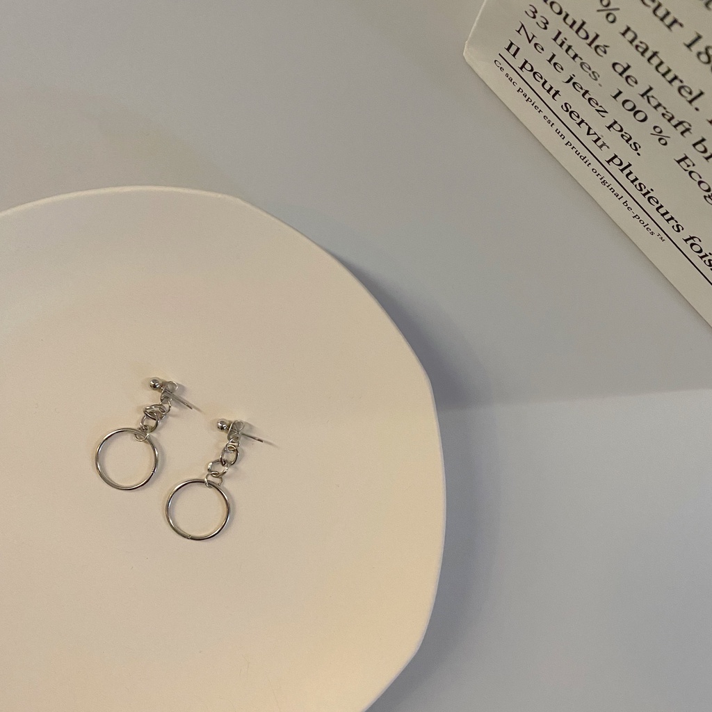 Khuyên tai hình tròn kiểu dáng thời trang phong cách Hàn Quốc dành cho nữ