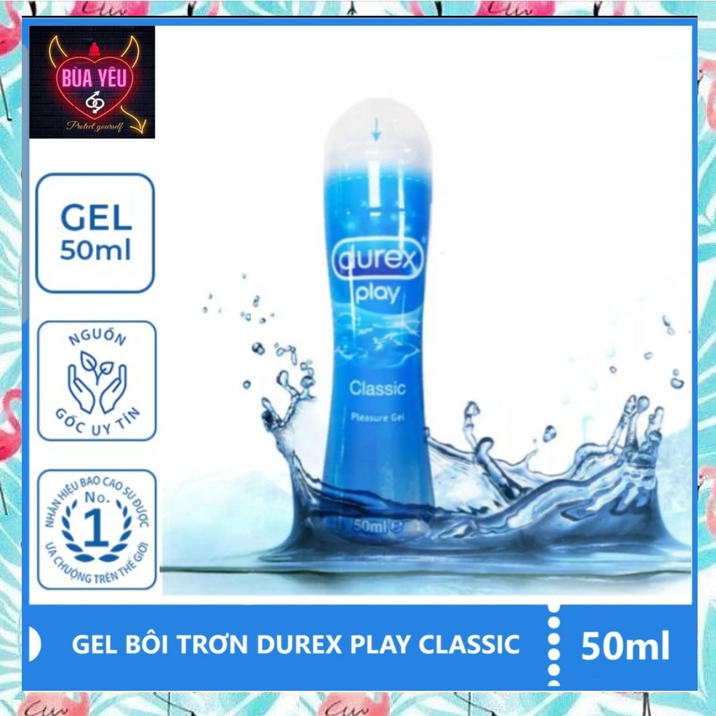 Gel bôi trơn tạo độ ẩm tự nhiên dạng chai Durex Play Classic 50ml - Chính hãng