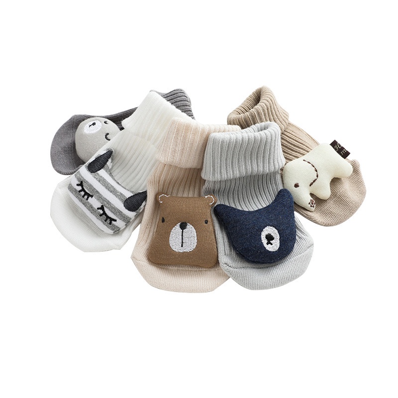 Tất cotton chống trượt in họa tiết hoạt hình dễ thương thời trang thu đông cho bé 1-3 tuổi