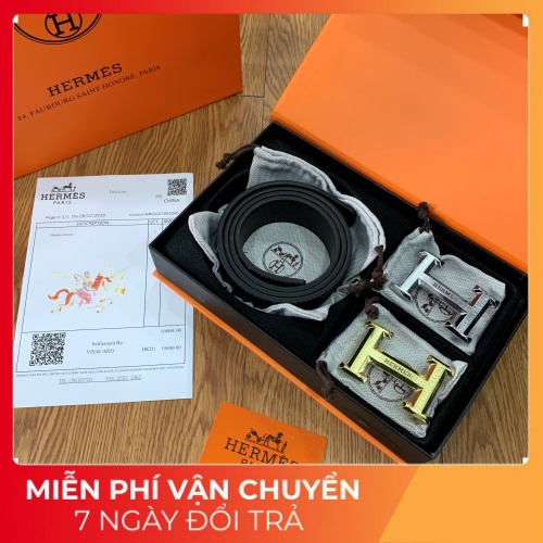 Thắt Lưng HM Phiên Bản SPF Full Box, 1 Dây Và 2 Mặt - Dây Da Xịn Không Bong Tróc - Mặt Kim Loại Cao Cấp - Dây Nịt Nam