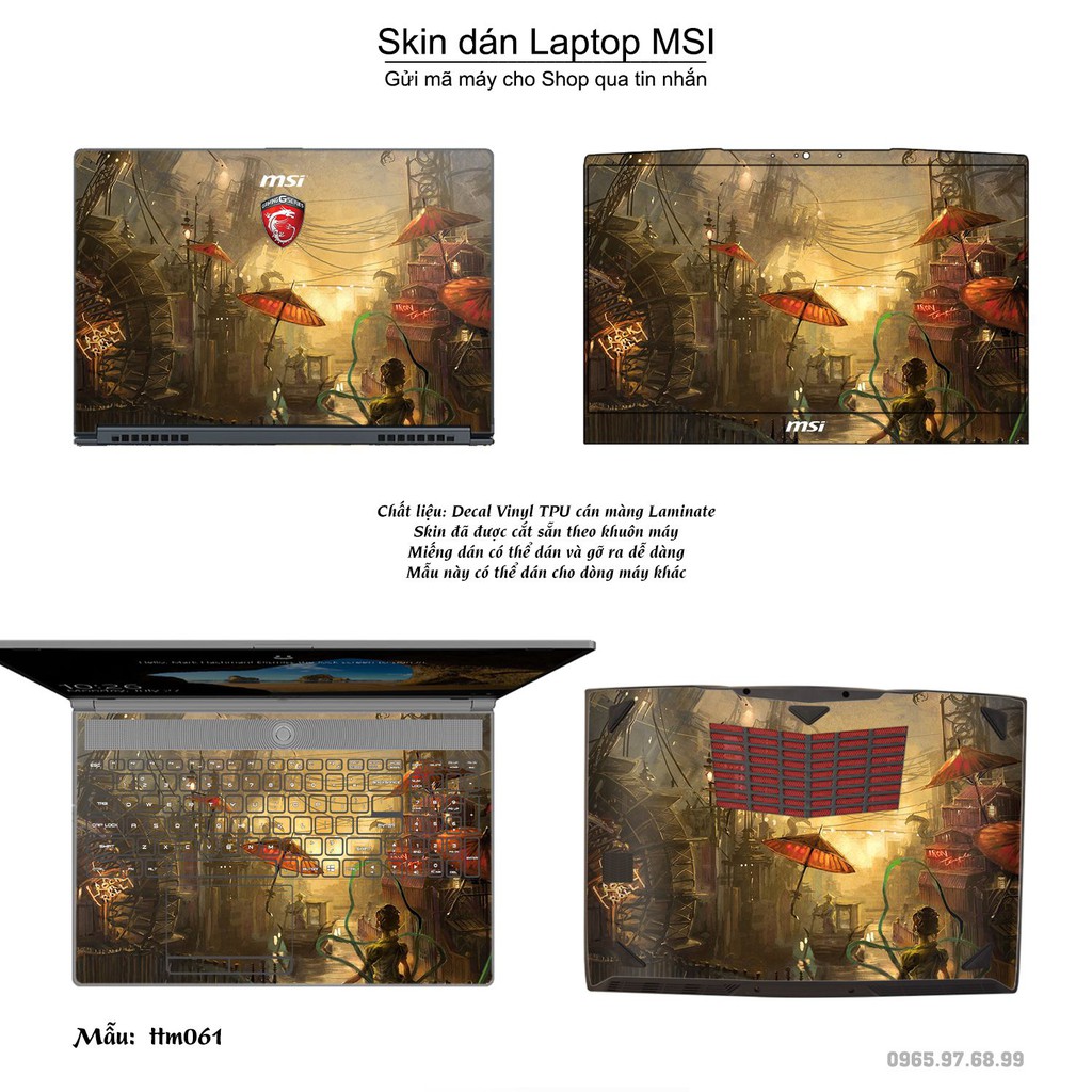 Skin dán Laptop MSI in hình Tranh thủy mặc _nhiều mẫu 3 (inbox mã máy cho Shop)