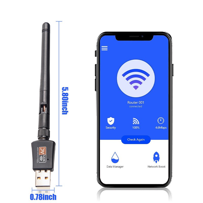 Thẻ Mạng Lan USB Không Dây 600Mbps 5GHz 802.11AC