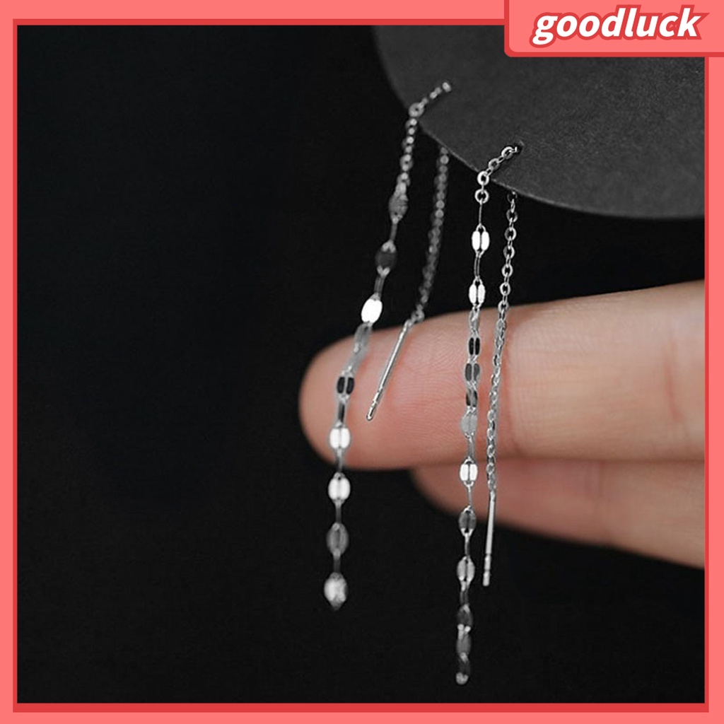 Goodluck| 1 Đôi Bông Tai Dáng Dài Phối Tua Rua Thời Trang Cho Nữ