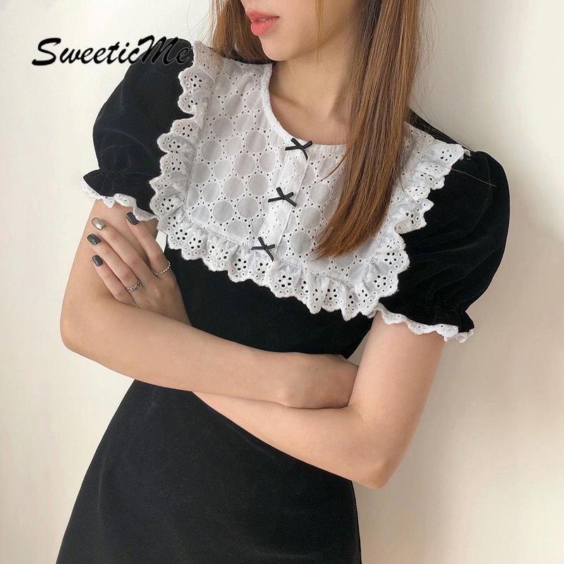 Đầm Cổ Tròn Phối Ren Thiết Kế Mới Thời Trang Dành Cho Nữ