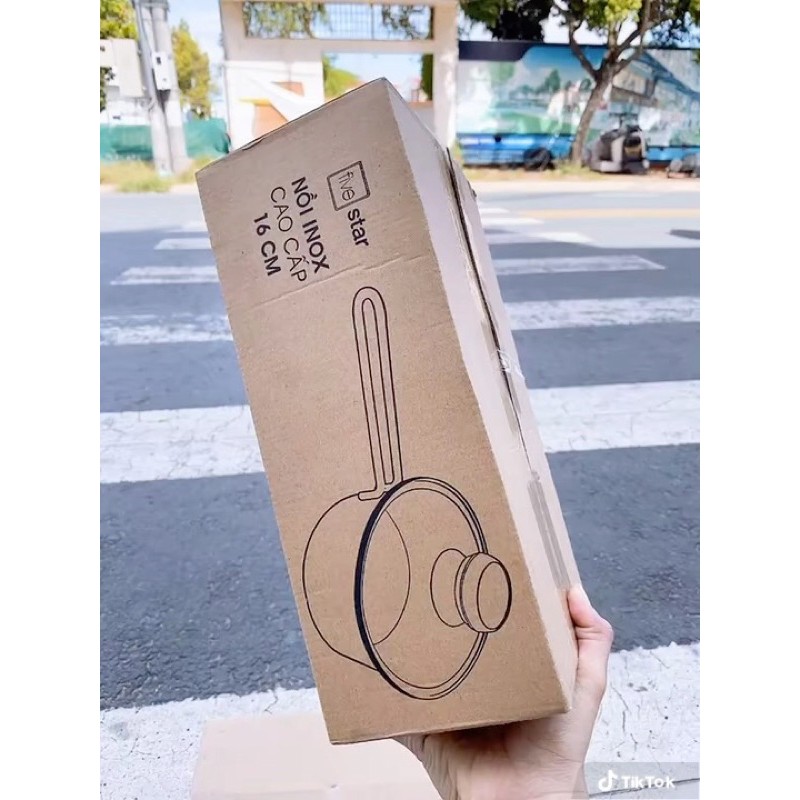 Quánh inox Fivestar 3 đáy 16cm