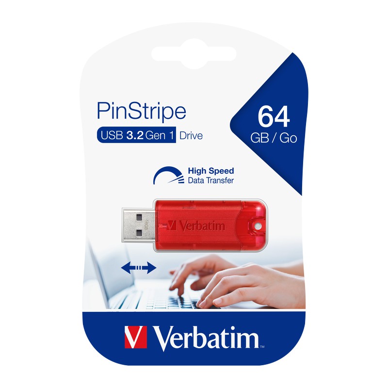 USB Verbatim Store'n' Go PinStripe 64 GB 3.0 - Hàng chính hãng