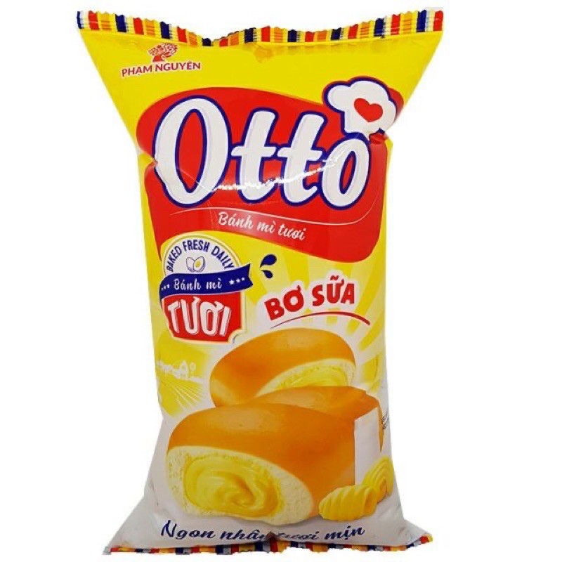 Bánh mì tươi Otto sữa hột gà, socola, bơ sữa 90g