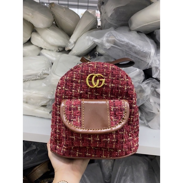 ❤️𝙁𝙍𝙀𝙀𝙎𝙃𝙄𝙋❤️ balo  nữ dạ kẻ tag đồng nhiều ngăn ảnh video tự quay