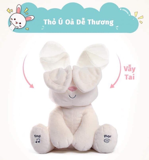 THỎ PEEKABOO Ú OÀ _DE THUONG_BIET HAT _  HÀNG CHÍNH HÃNG UMOO CAO CAP CHO BE