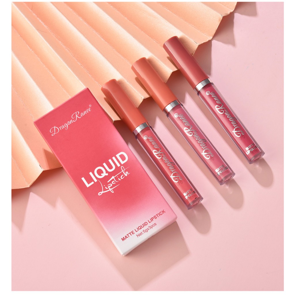 Set 3 son lì Dragon Ranee Matt Liquid Lipstick - Hàng nội địa Trung