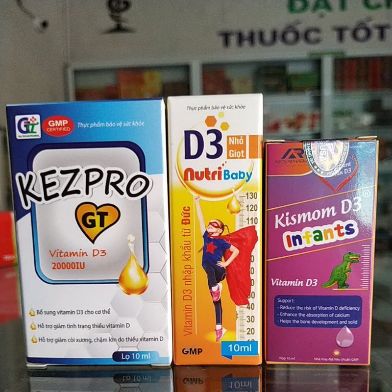 (Nhập khẩu chính hãng 💯) Combo Canxi D3 nhỏ giọt cho trẻ sơ sinh và trẻ nhỏ chắc khoẻ xương chậm lớn mọc răng còi xương