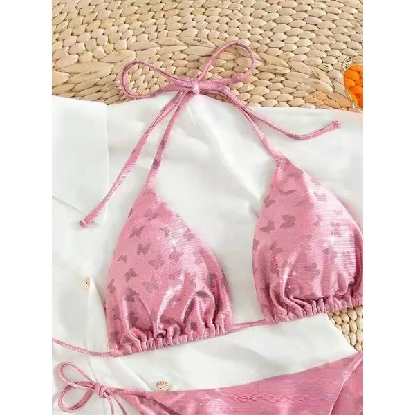 DUNEA Bộ Đồ Bơi Hai Mảnh Màu Hồng In Họa Tiết Dành Cho Nữ