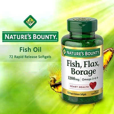 Fish oil 3 6 9 Fish Flax & Borage Nature's Bounty 1200mg, Mỹ