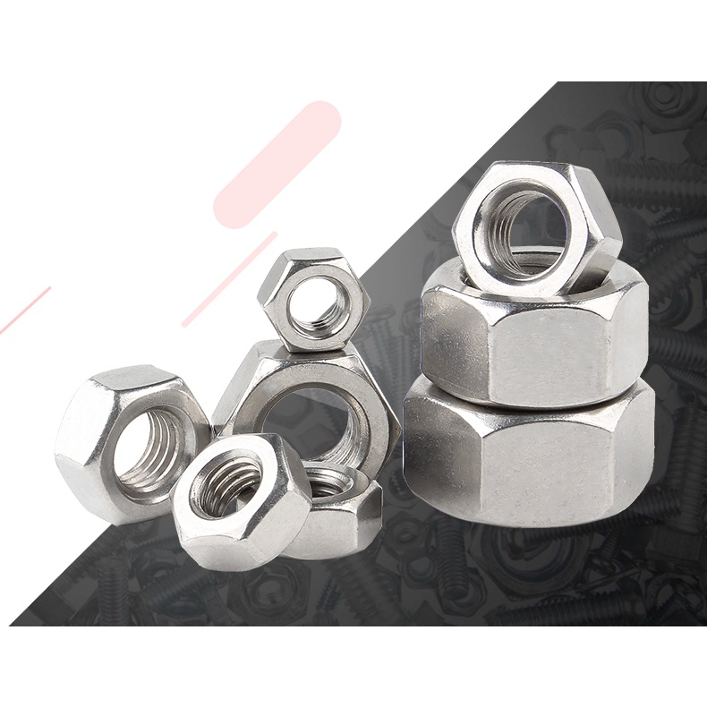 Đai ốc lục giác Inox 304 M10, M12,M14,M16 / Ecu lục giác Inox / Inox Flat Nut