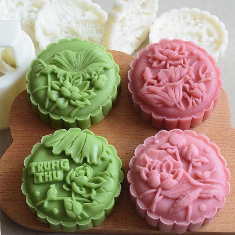 Khuôn hoa sen 212 bánh trung thu 4 mặt 150g/250g