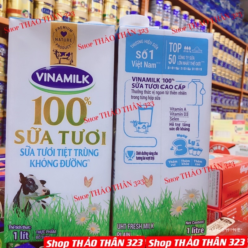 Sữa Tươi 100% Vinamilk Tiệt Trùng 1Lít Có Đường / Không Đường/ Ít Đường