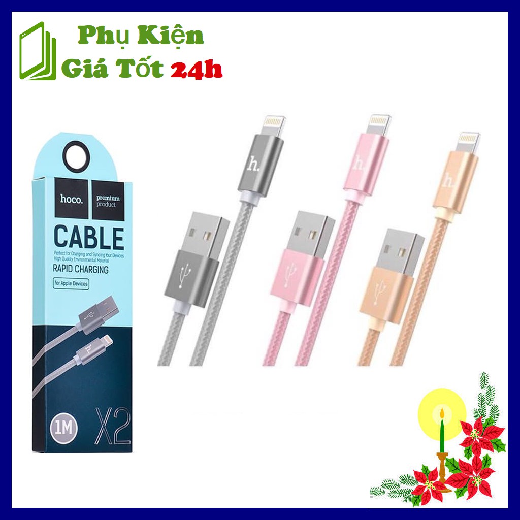 Cáp Sạc Lightning Hoco X2 - Dài 1m - Sạc Cho Iphone Ipad - Chất Lượng Đẳng Cấp