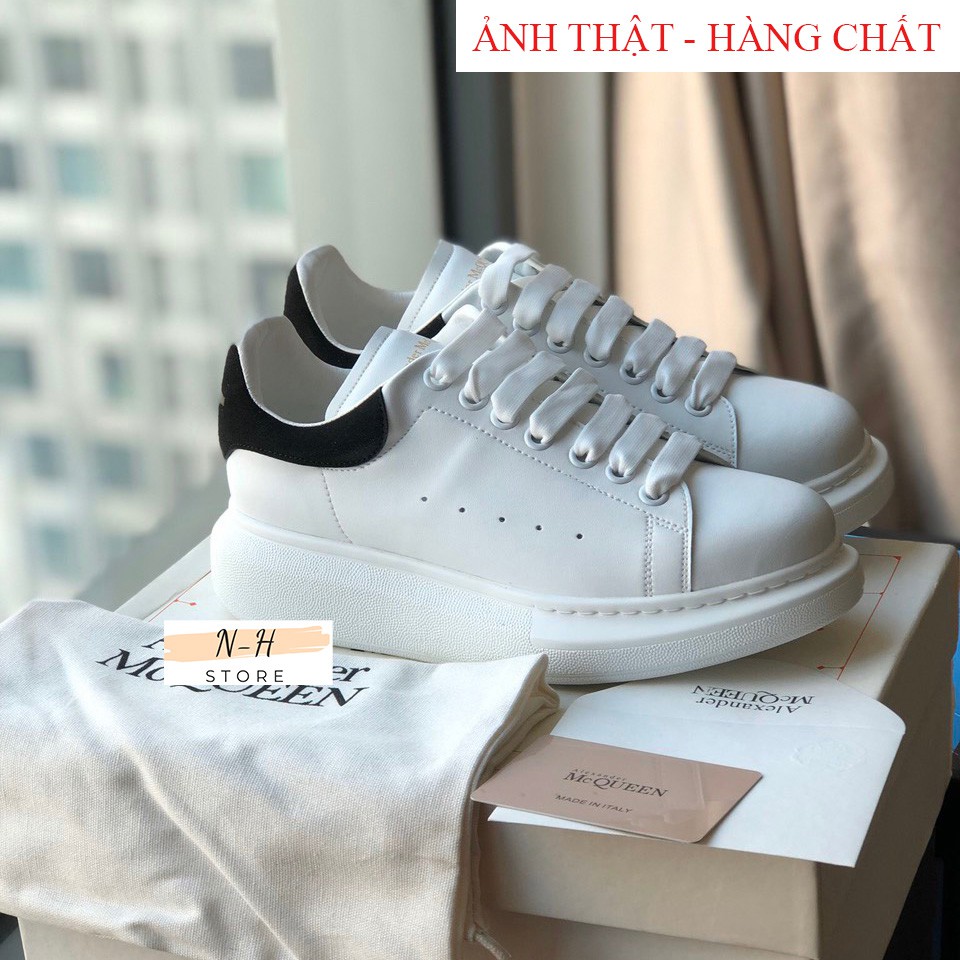 Giầy Sneaker 1:1 Tăng Chiều Cao M.CQ Màu Trắng Gót Nhung Đủ Size Nam Nữ 👌 Ảnh Thật + Video 👌