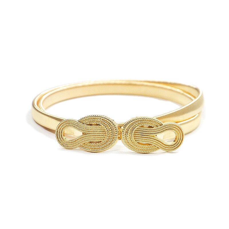 Thắt Lưng Mỏng Co Giãn Điều Chỉnh Được Phối Dây Xích Sang Trọng Cho Nữ