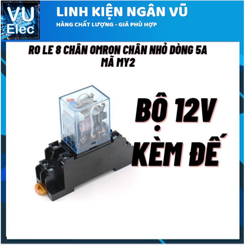 Relay omron 12V 8 chân 5A, Rơ le trung gian, relay 24v 8 chân,