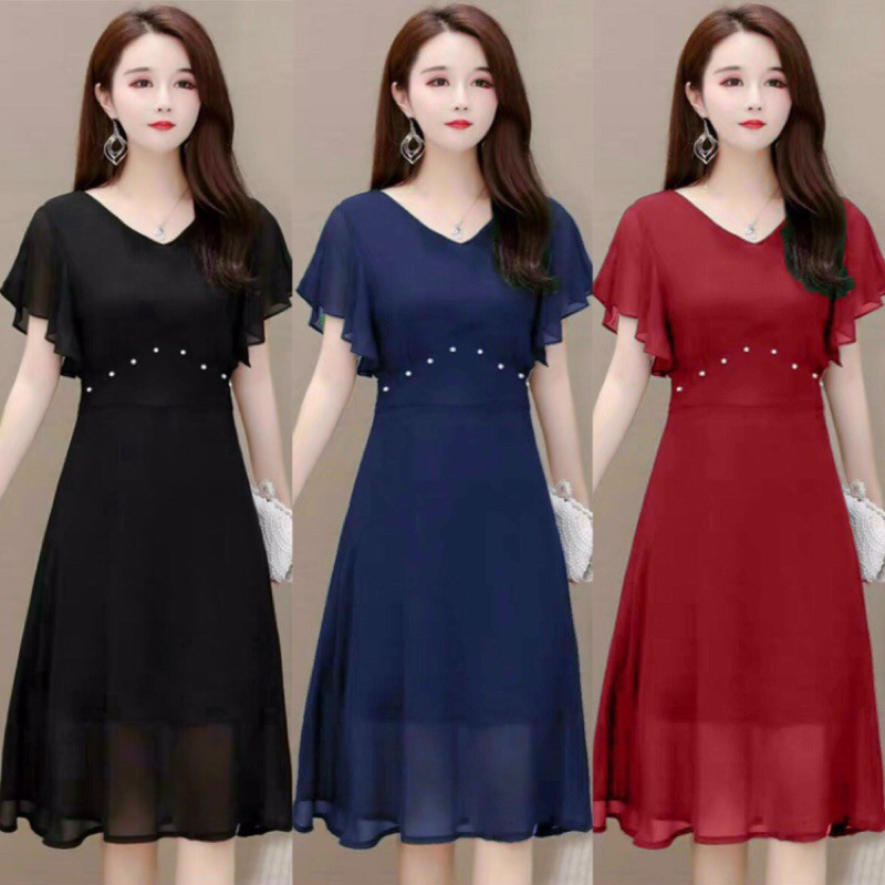 Đầm voan chiffon (Free/big size M-2XL)