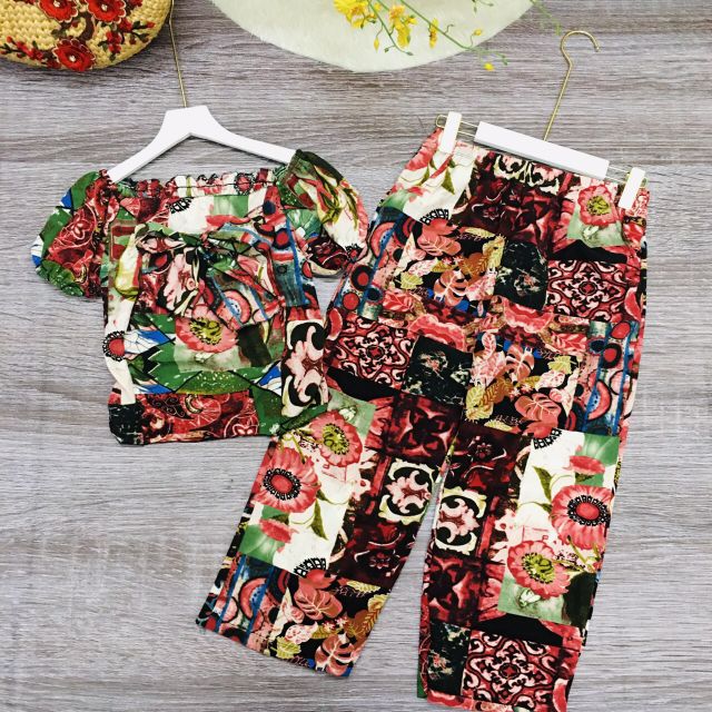 Set thổ cẩm ống rộng