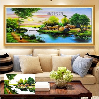 Tranh Đính Đá Phong Cảnh Quê Hương VS497 Cao Cấp Đá ABC