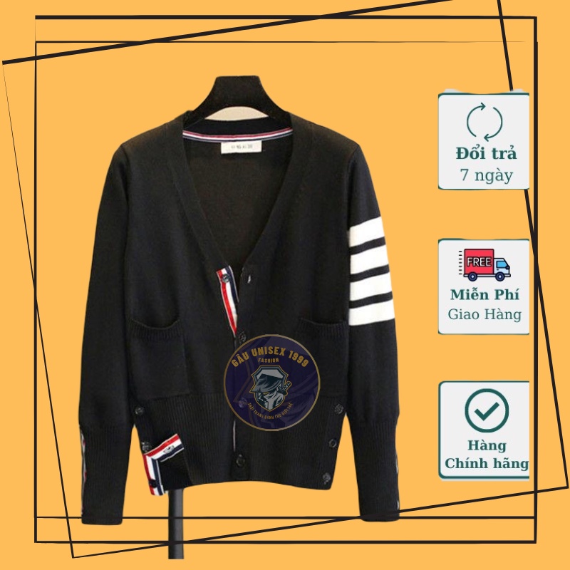 Áo Khoác Cardigan Nam Nữ 3 gạch ở tay 1 bên tay - Áo Khoác Mùa Đông CCD1111