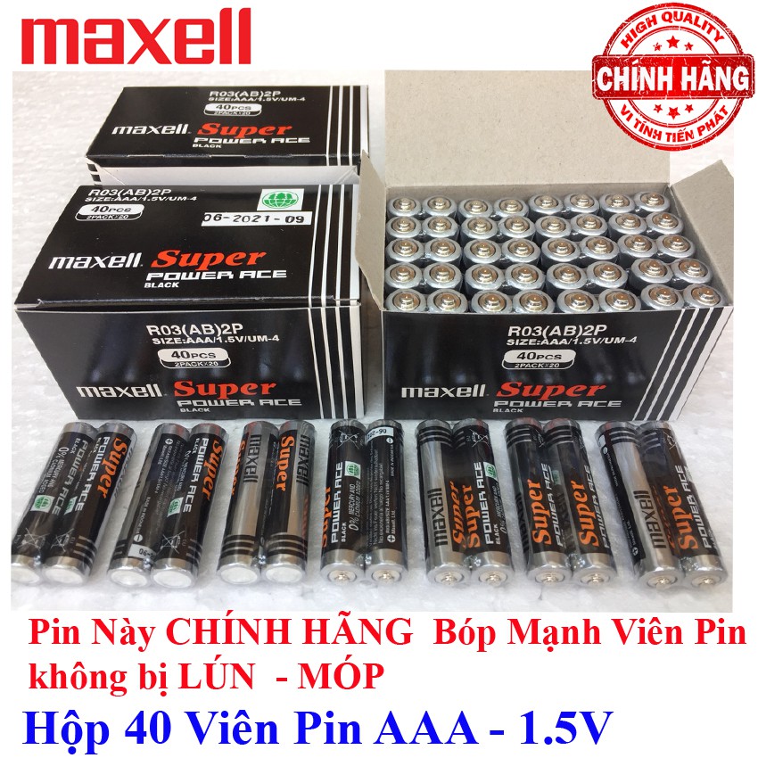 Hộp 40 viên Pin Tiểu AAA (3A) Maxell Super Power Ace 1.5V