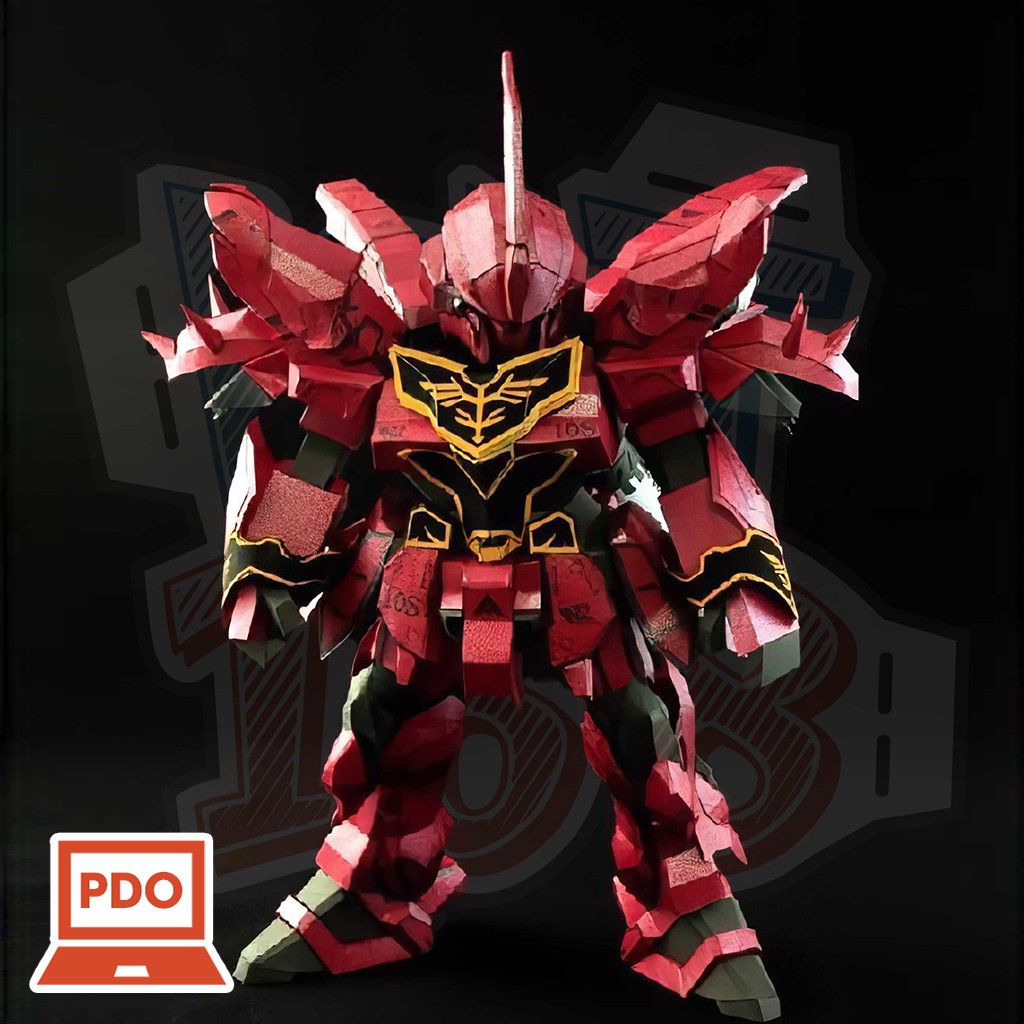Mô hình giấy Gundam Robot SD MSN-06S Sinanju