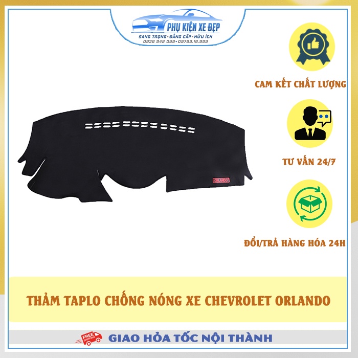 Thảm taplo ô tô lông cừu HÀNG LOẠI I xe Chevrolet Orlando có 3 lớp, chống trượt