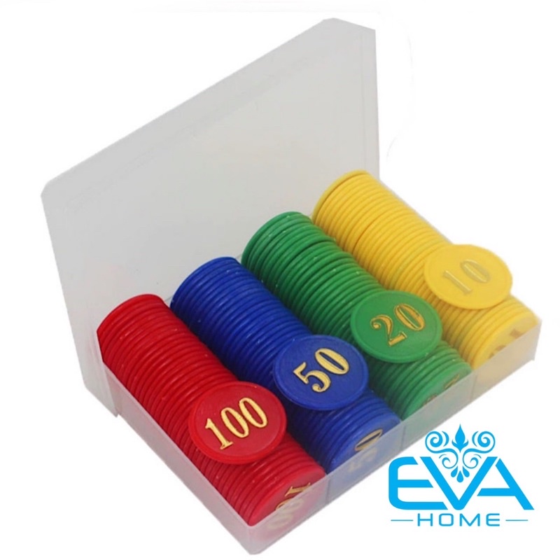 Bộ Đồ Chơi 160 Đồng Xu Nhựa Chip Poker Số Nhũ Vàng Nhiều Màu Cao Cấp M779