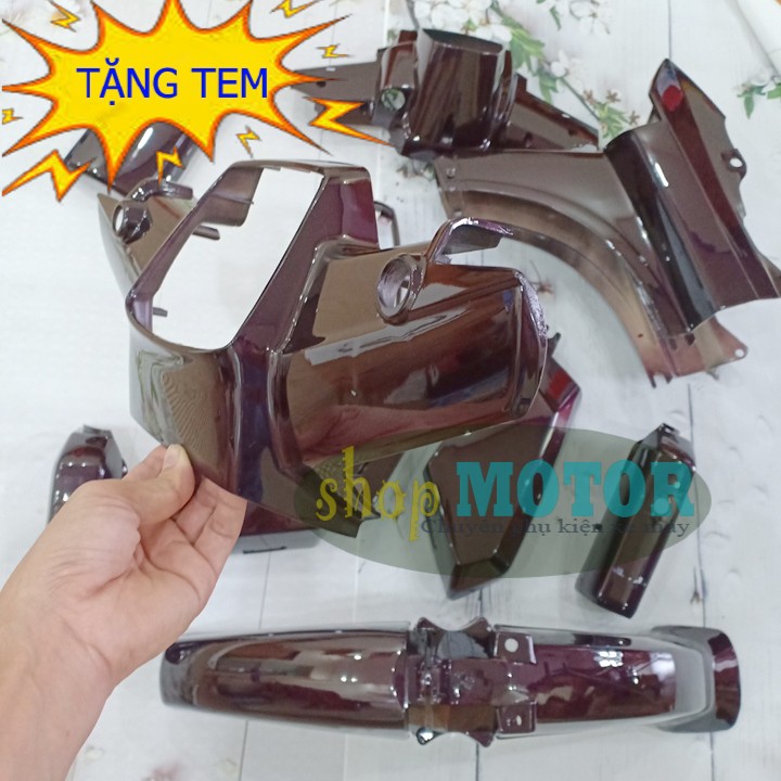 Bộ vỏ nhựa xe Dream II màu Tím Nho  Dàn áo xe Dream II màu tím nho nhựa ABS cao cấp - B533