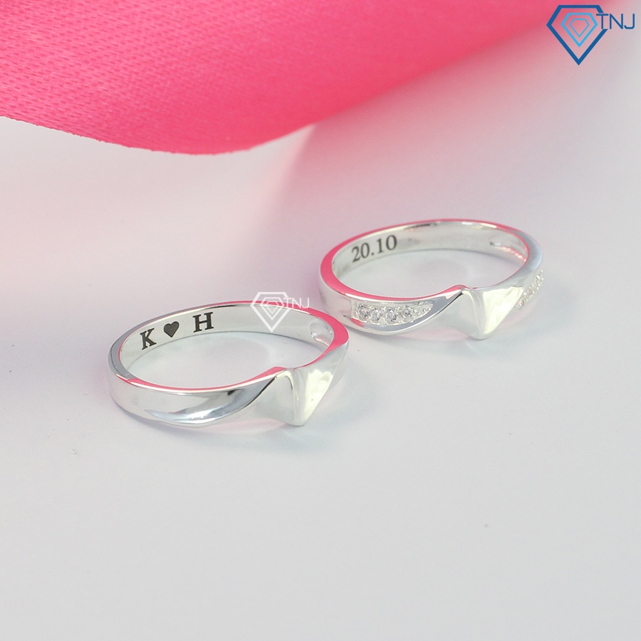 Nhẫn bạc nam nữ khắc tên theo yêu cầu ND0444 Trang Sức TNJ