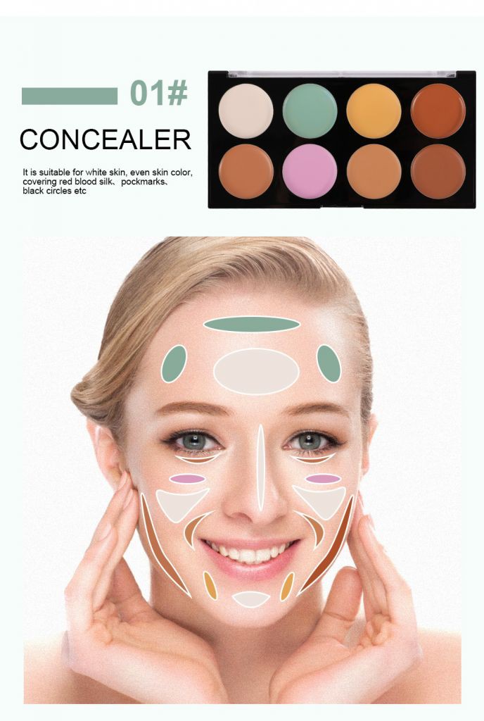 (Hàng Mới Về) Bảng Kem Che Khuyết Điểm 8 Màu Giúp Tạo Khối Cao Cấp | BigBuy360 - bigbuy360.vn