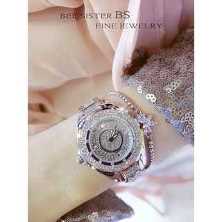 Đồng Hồ Nữ Bee Sister Dây Kim Loại Đính Đá sang trọng