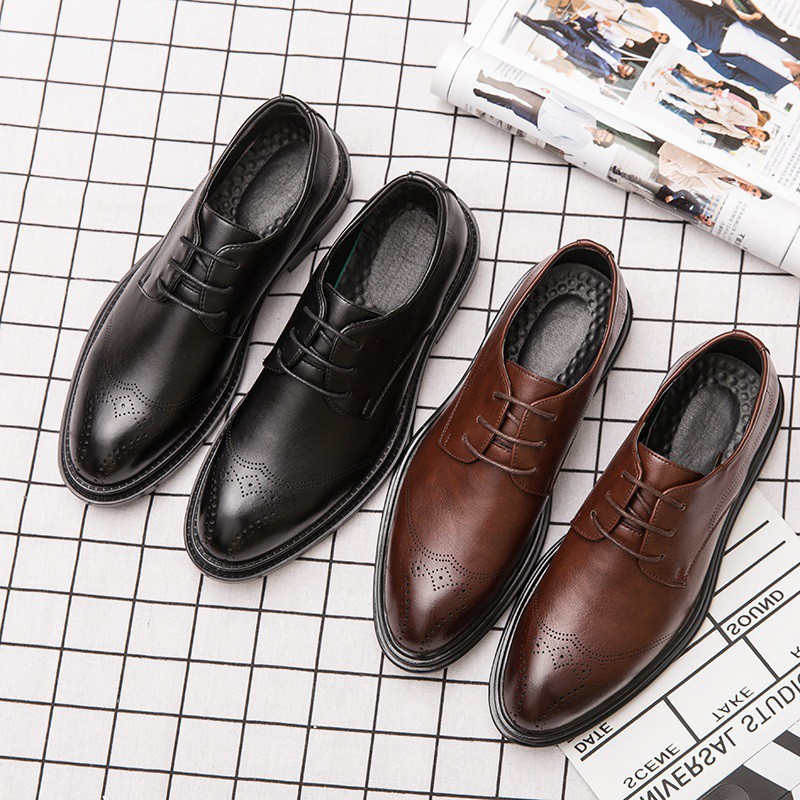 Elegant elegant leather lacing shoes for men