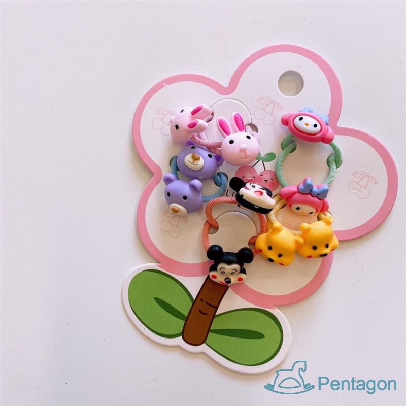 Set 5 Cặp Dây Buộc Tóc Co Giãn Hình Chiếc Lá Nhỏ Xinh Cho Bé Gái