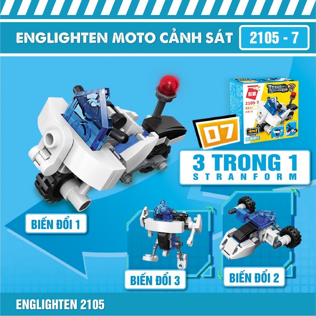 Đồ chơi xếp hình Enlighten 2105 công trường / cảnh sát