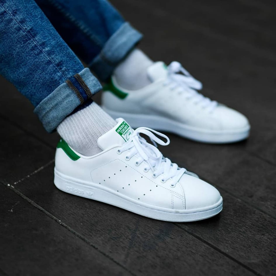 GIÀY VẢI THỂ THAO THỜI TRANG CHO NAM ADIDAS STAN SMITH - MÀU TRẮNG ĐỆM LÓT GÓT GIÀY MÀU XANH LÁ - ADI2HE03002