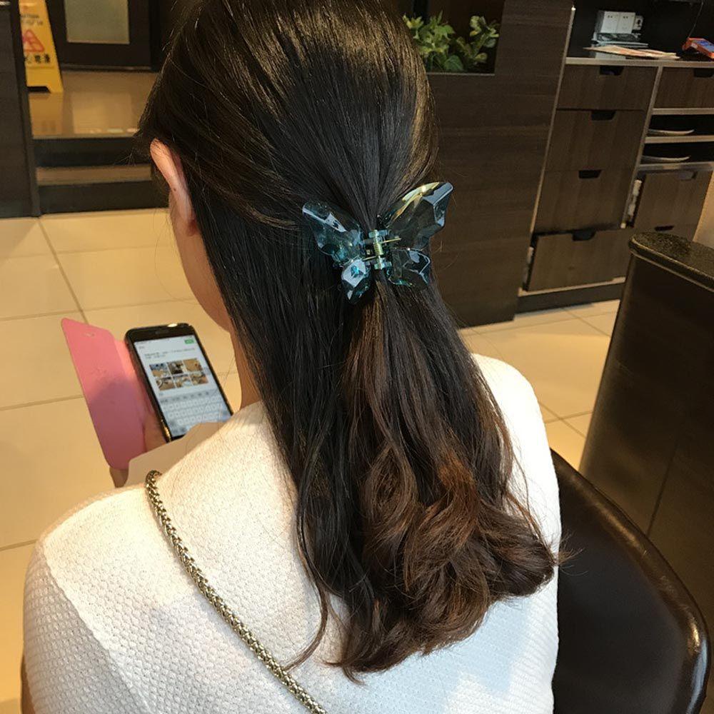 Kẹp Tóc Móng Vuốt Trong Suốt Hình Cá Mập / Bướm Thời Trang Cho Nữ