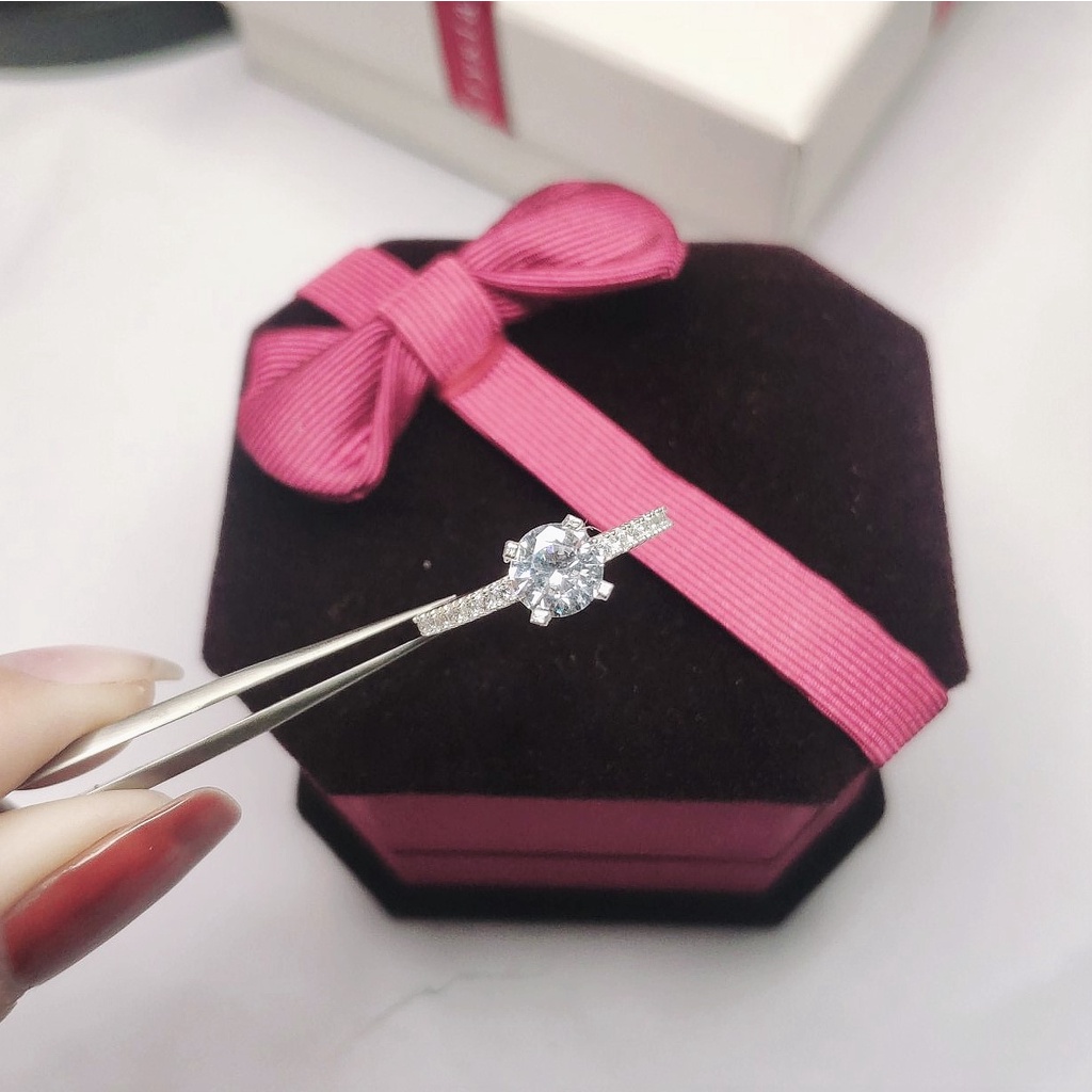 Nhẫn bạc nữ đính đá li to Evasilver, nhẫn bạc ta cực xinh xắn trẻ trung