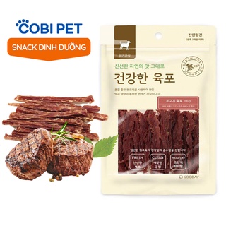 Snack dinh dưỡng thịt bò sấy cho chó gooday beef jerky 100g