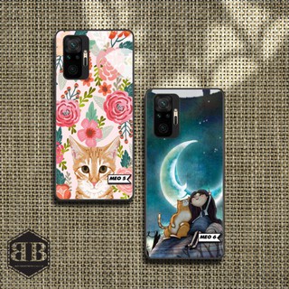 Ốp lưng kính cường lực Xiaomi Redmi Note 10 Pro hình mèo cute