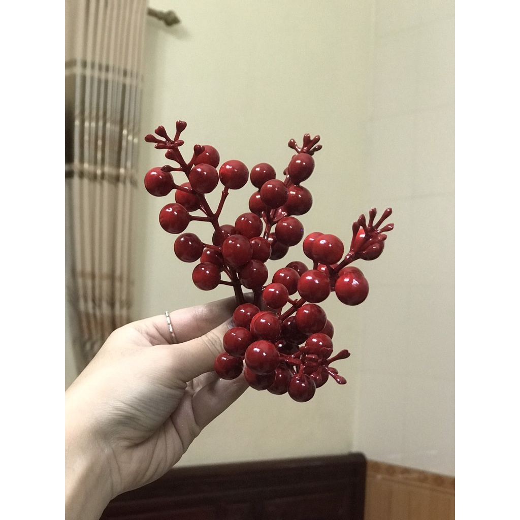 Nhánh Cherry Giả Cao Cấp Siêu Xinh Decor Trang Trí | Hà Hoa Flower