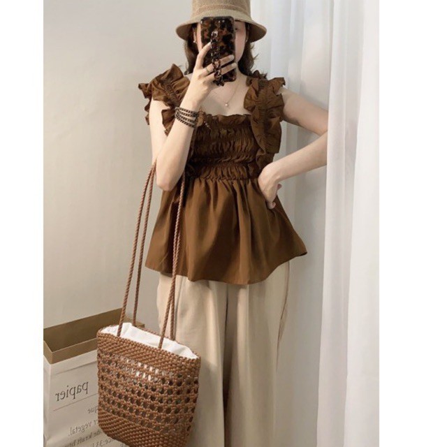 Áo baby doll nhún vai